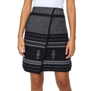 LOFT Ann Taylor Blanket Skirt Sz 8 Fringe Raw Hem Cotton Southwestern Preppy NEW